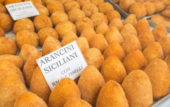 Italian gastronomic specialities: Sicilian arancini